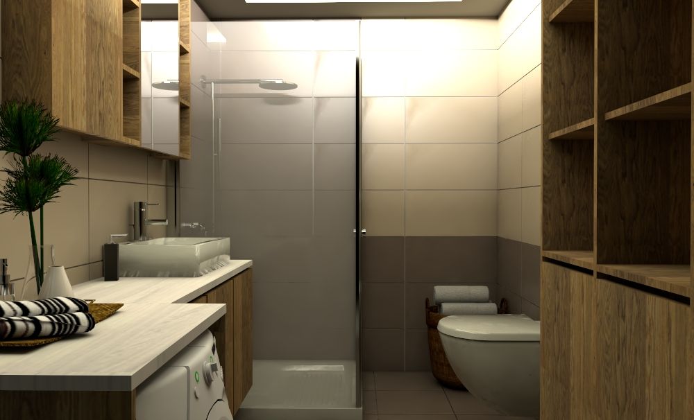 UG EVİ - Banyo Tasarımı Este Mimarlık Tasarım Uygulama Modern Banyo Ahşap-Plastik Kompozit Küvet & Duşlar