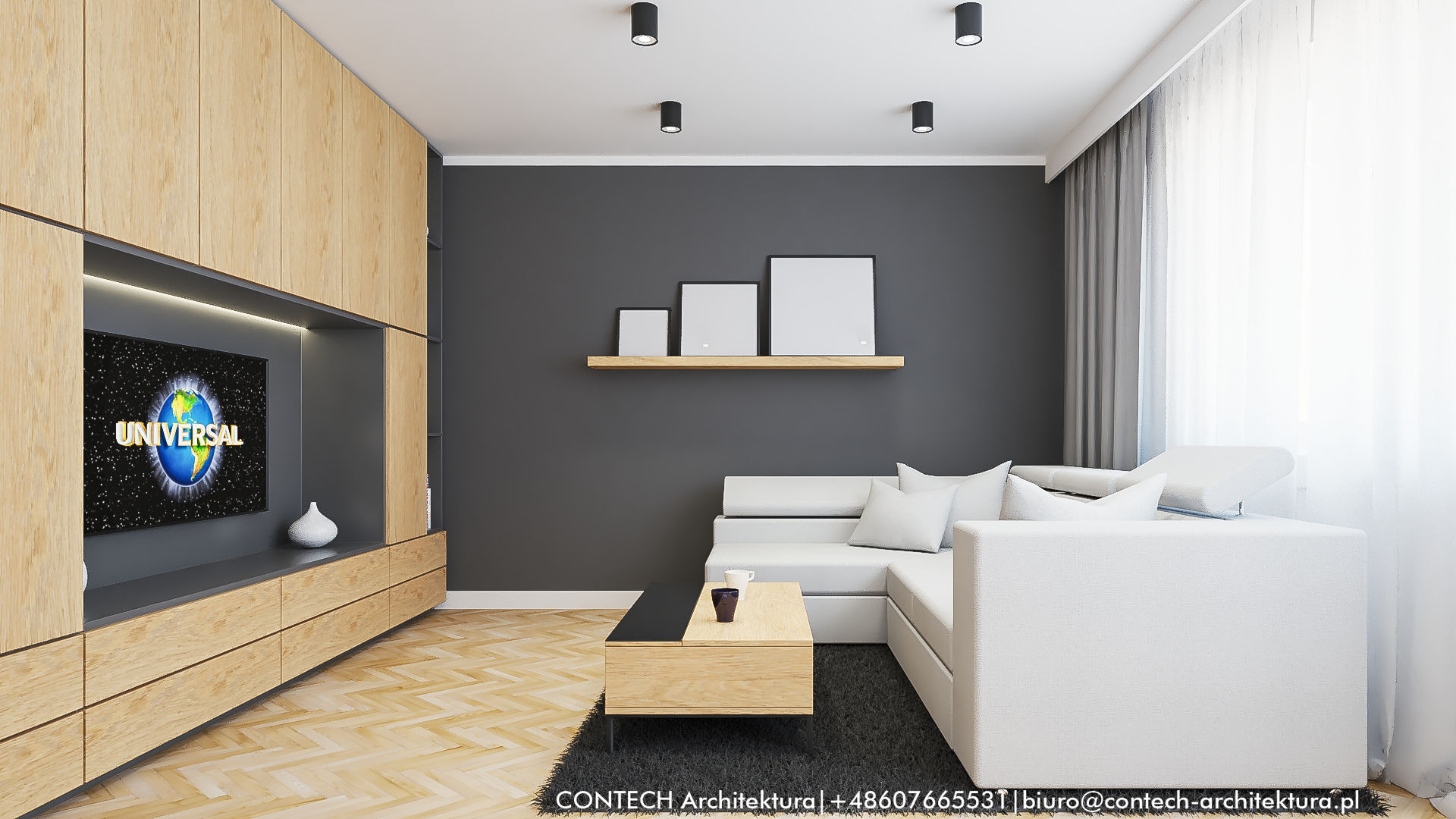 Projekt wnętrz domu jednorodzinnego w Poznaniu, CONTECH Architektura CONTECH Architektura Modern living room Wood Wood effect