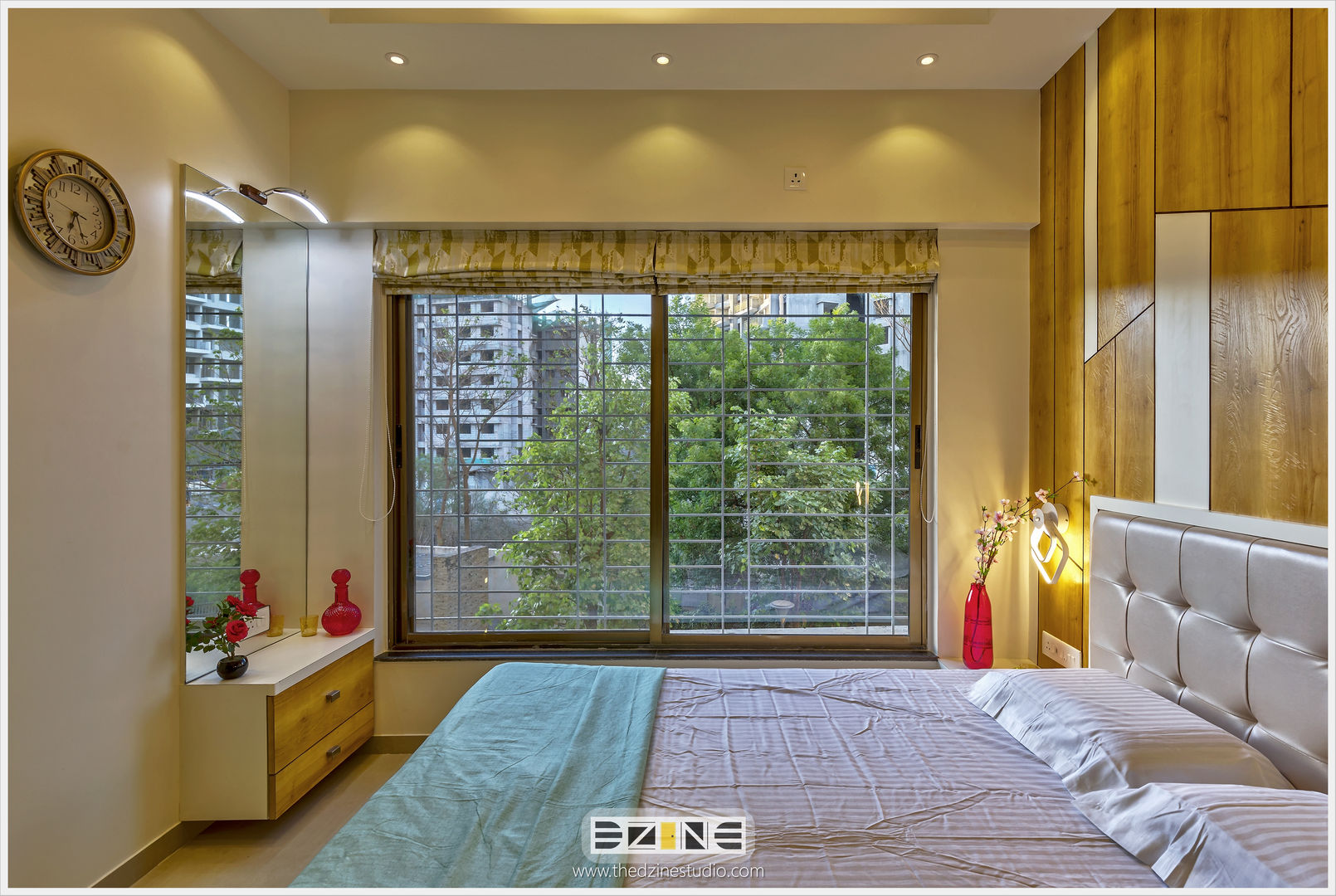 2BHK apartment in Pune , The D'zine Studio The D'zine Studio غرفة نوم Lighting