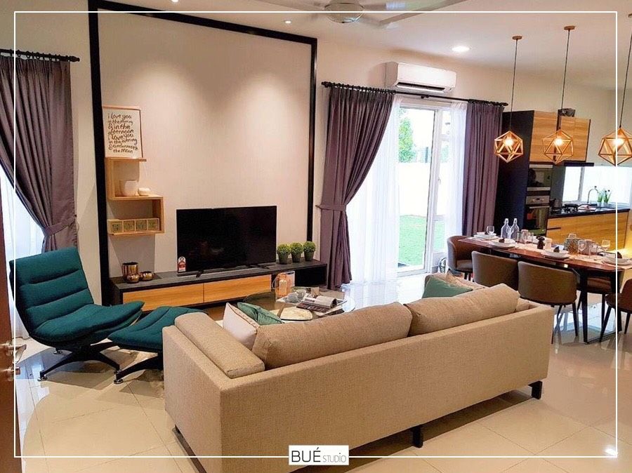 SHOW UNIT-M Residence 2, Rawang , Bue Studio Co.,Ltd. Bue Studio Co.,Ltd. Salas de estar modernas