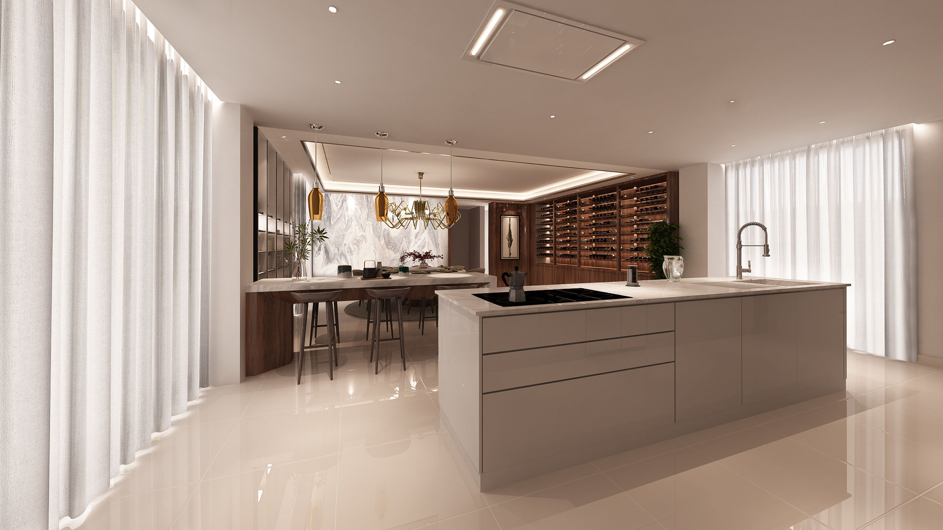 Projecto 3D -Cozinha e Sala de Jantar - Braga, Alpha Details Alpha Details Modern style kitchen