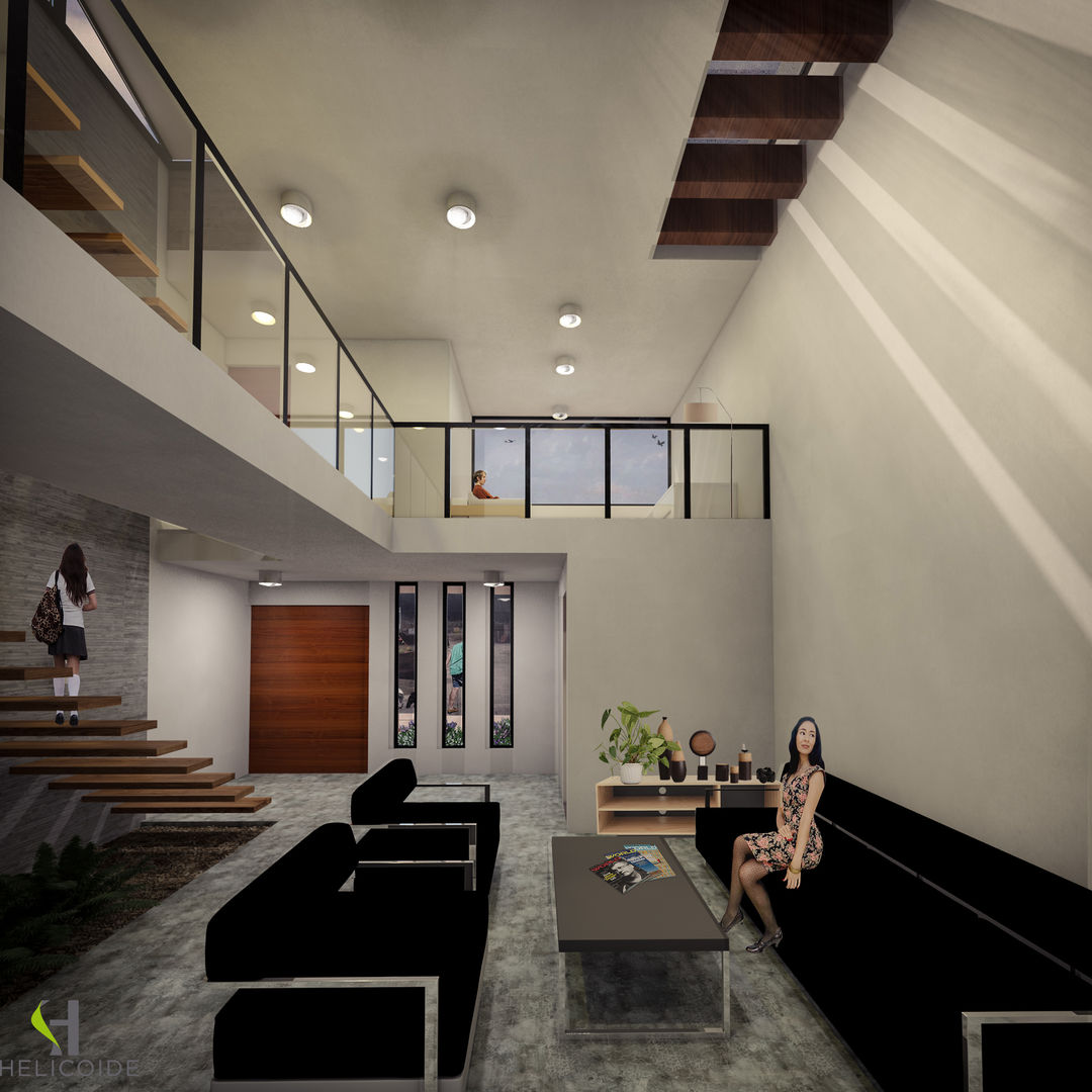 Casa B-40, Helicoide Estudio de Arquitectura Helicoide Estudio de Arquitectura Modern living room