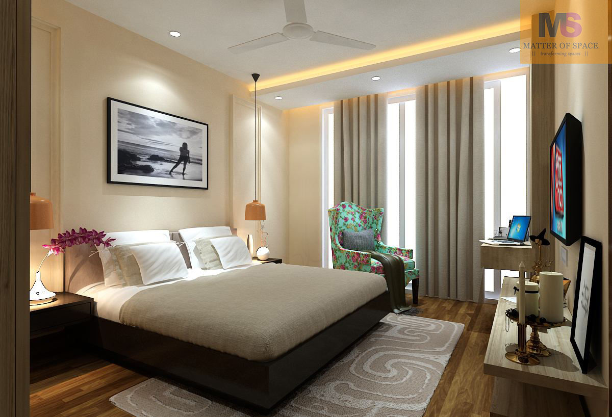 Master bedroom Matter Of Space Pvt Modern style bedroom MDF