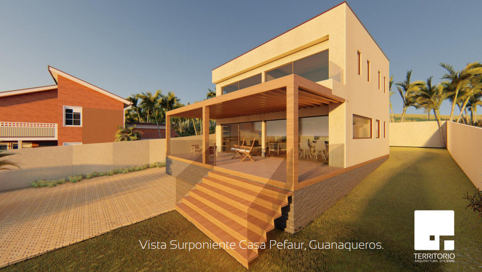 Diseño de Cabaña NAVARINO en el balneario Guanaqueros en Coquimbo, Territorio Arquitectura y Construccion - La Serena Territorio Arquitectura y Construccion - La Serena Rumah Modern