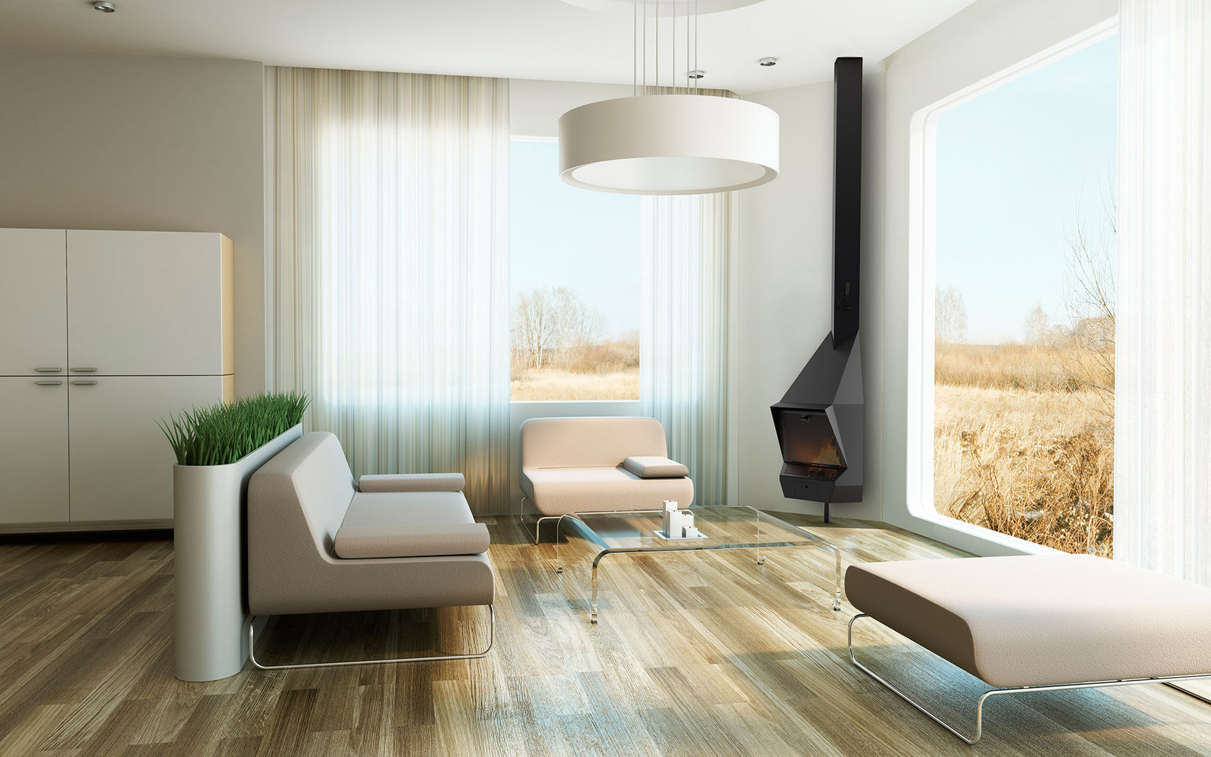 Chimenea Mod.CERDANYA 91, DAE DAE Modern living room Fireplaces & accessories