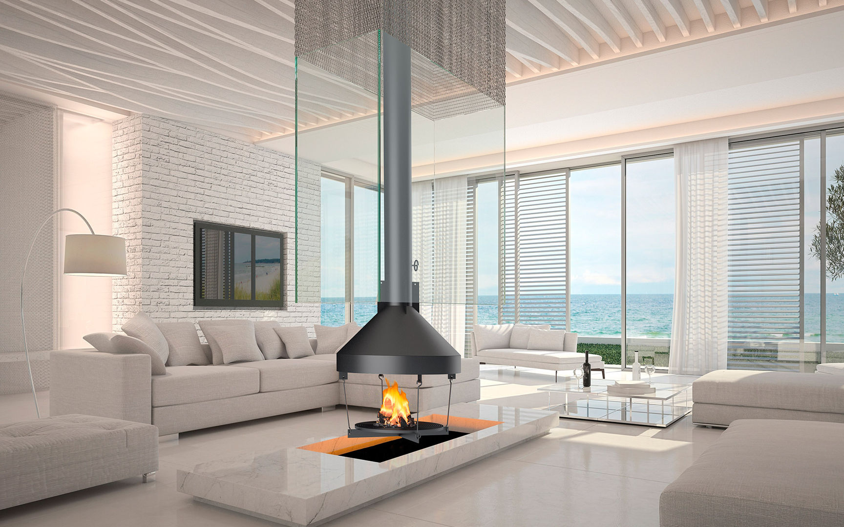 Chimenea Mod. CENTRAL, DAE DAE Modern living room Fireplaces & accessories