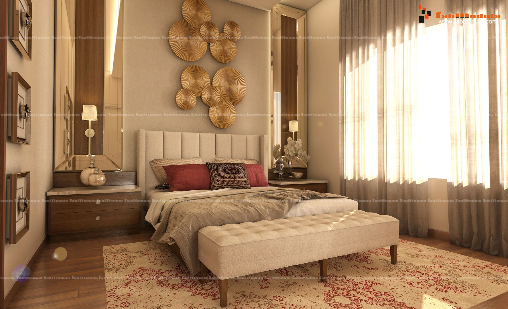 4BHK Villa with Complete Modern Fusion Interiors, Located in Bangalore, Fabmodula Fabmodula Dormitorios pequeños