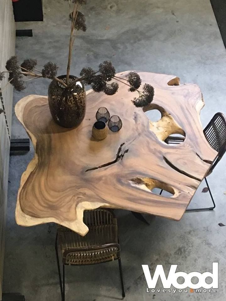 Suarhouten prachtstukken voor dé blikvanger in jouw huis, Woodlovesyou&more Woodlovesyou&more ห้องครัว ไม้ Wood effect โต๊ะและเก้าอี้