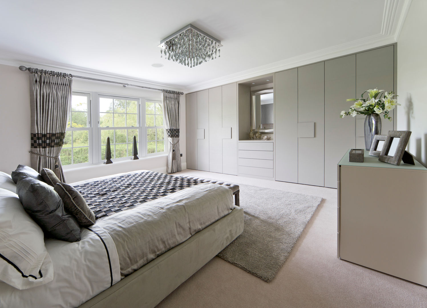 Contemporary Grey Fitted Bedroom Furniture London Metro Wardrobes London 臥室 衣櫥與衣櫃