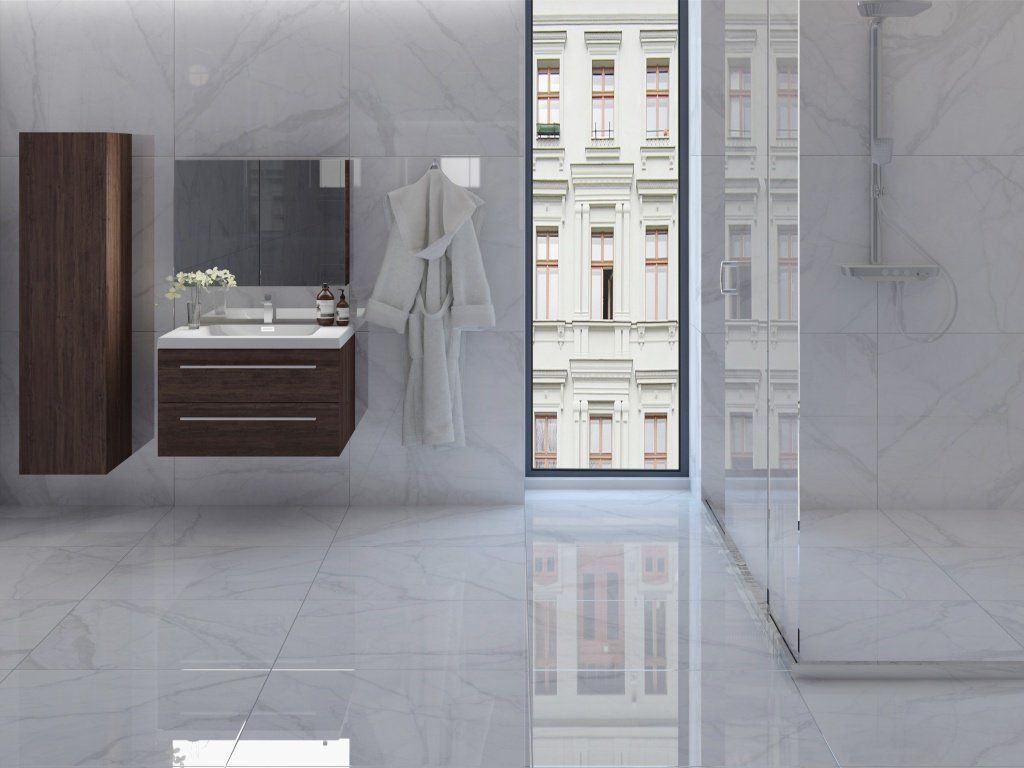 Baño con estilo mármol Interceramic MX Baños de estilo minimalista Cerámico
