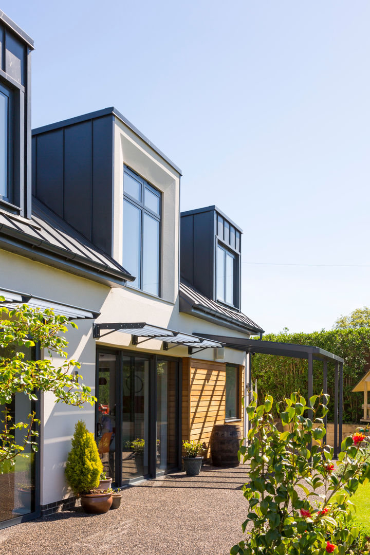 cedar cladding Townscape Architects Bungalow cedar cladding,dormer window,modern dormer,white render,eco home,low carbon