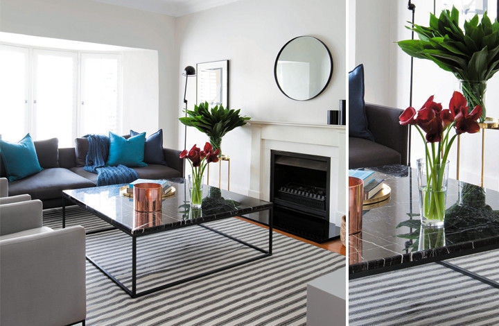 Lounge Metaphor Design Modern living room Stone Nero Marquina,Marble,Jielde,Classic,Coffee table