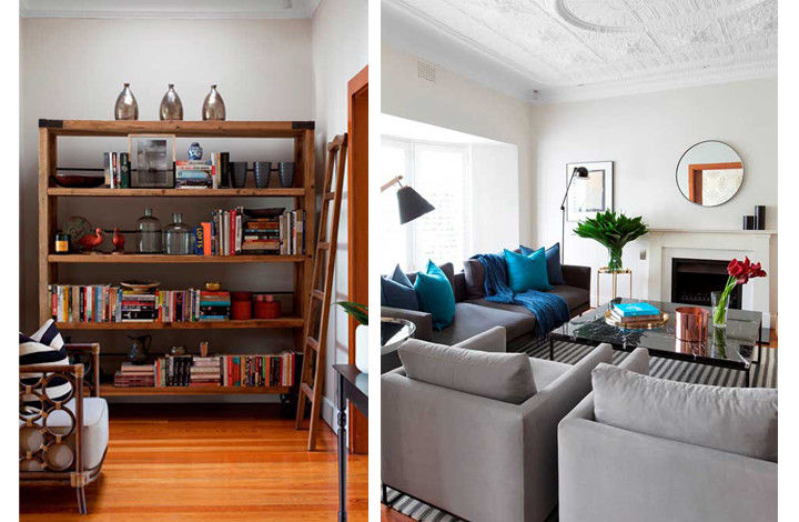Living Room Metaphor Design 现代客厅設計點子、靈感 & 圖片 棉 Red 沙發與扶手椅