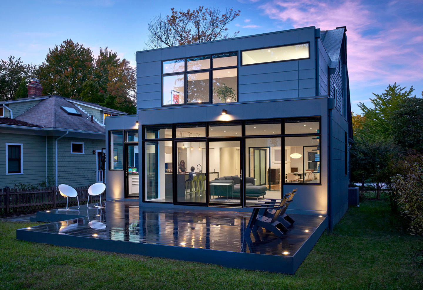 Back 2 Back, KUBE architecture KUBE architecture Modern Houses patio,modern deck,large windows,modern