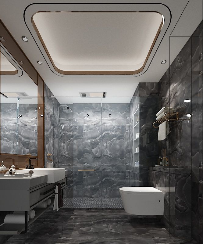 Villa Oturma Odası ve Banyo Tasarımı Lego İç Mimarlık & İnşaat Dekorasyon Modern Banyo Seramik iç mimarlık,siyah banyo tasarımı