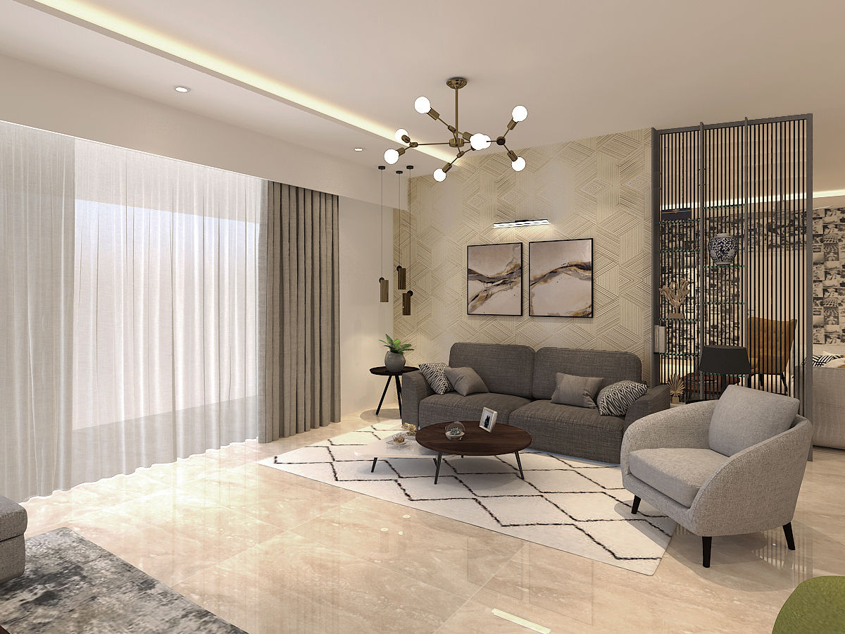 Apartment at DLF The Crest, Golf Course Road, The Workroom The Workroom Salon moderne