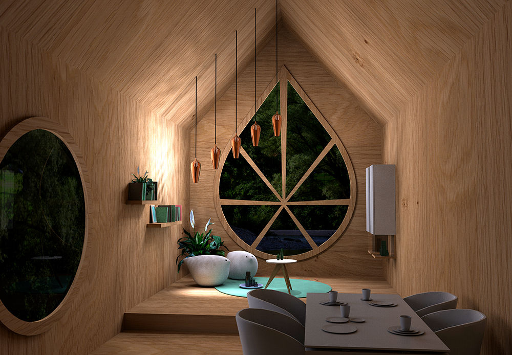 Gemütliches minimalistisches und modernes Holzhaus, Nora Werner Design Nora Werner Design 现代客厅設計點子、靈感 & 圖片 木頭 Wood effect