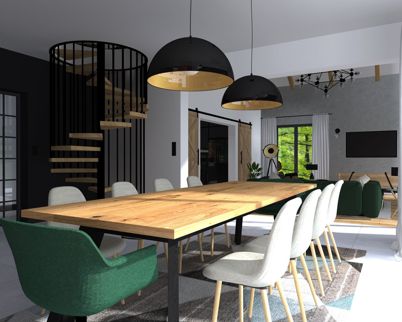 homify Industrial style dining room