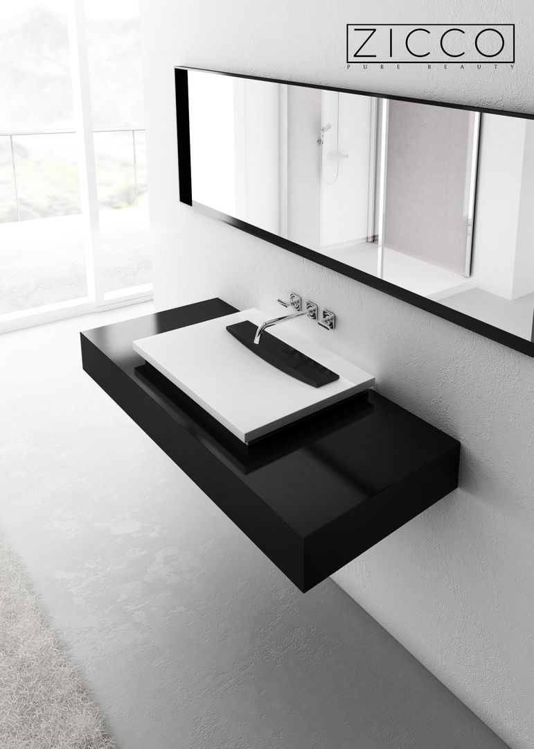 Black & White Badewanne Waschtisch, ZICCO GmbH - Waschbecken und Badewannen in Blankenfelde-Mahlow ZICCO GmbH - Waschbecken und Badewannen in Blankenfelde-Mahlow Espacios comerciales Mármol Centros de exhibiciones