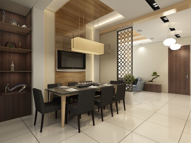 Chawla Residence in Gurugram, Space Interface Space Interface Phòng ăn phong cách tối giản