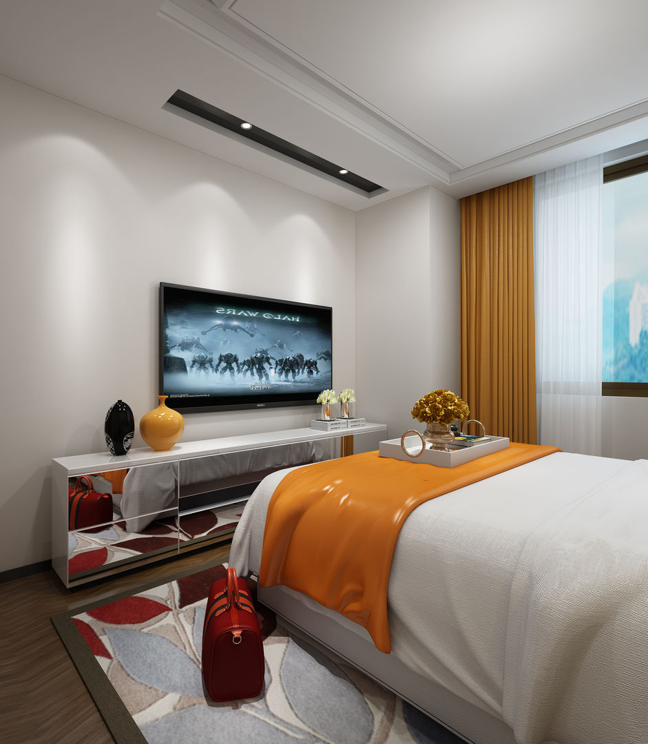 Residence in Gurugram, Space Interface Space Interface Phòng ngủ nhỏ