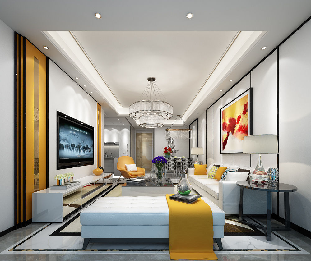 Residence in Gurugram, Space Interface Space Interface Modern living room