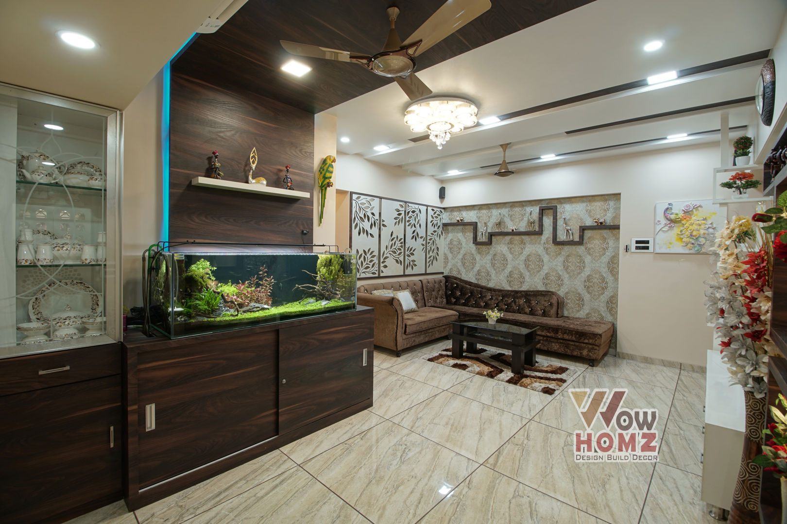 Living Room - Fish Tank Wow Homz Modern living room Wood Wood effect