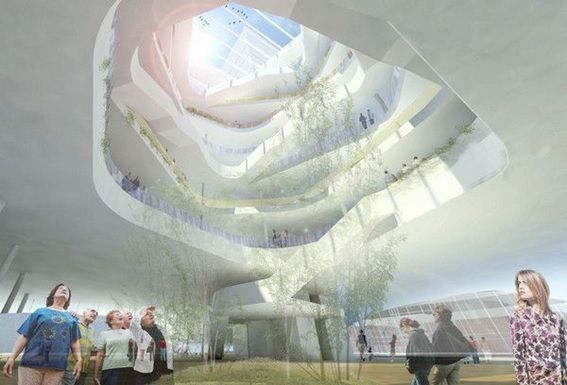 Interior do Hospital Jah Building Solutions architecture,moller,dinamismo,futurismo,bemestar,saude,health,clinica,dinamarca