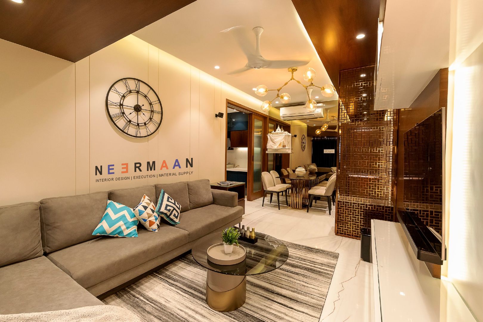 V JAIN, ARHAM TOWER, NEERMAAN NEERMAAN Modern living room