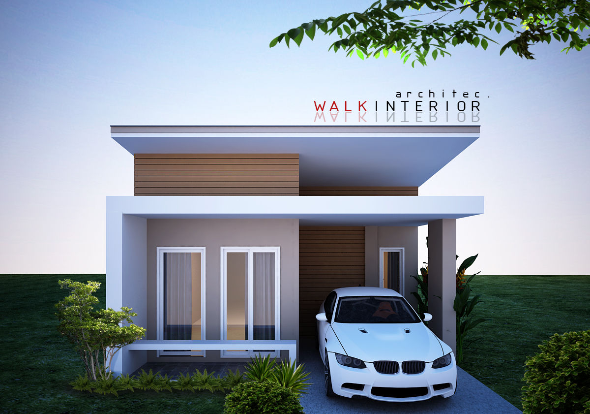 บ้านพักอาศัย, walkinterior design walkinterior design Casas pequeñas Concreto