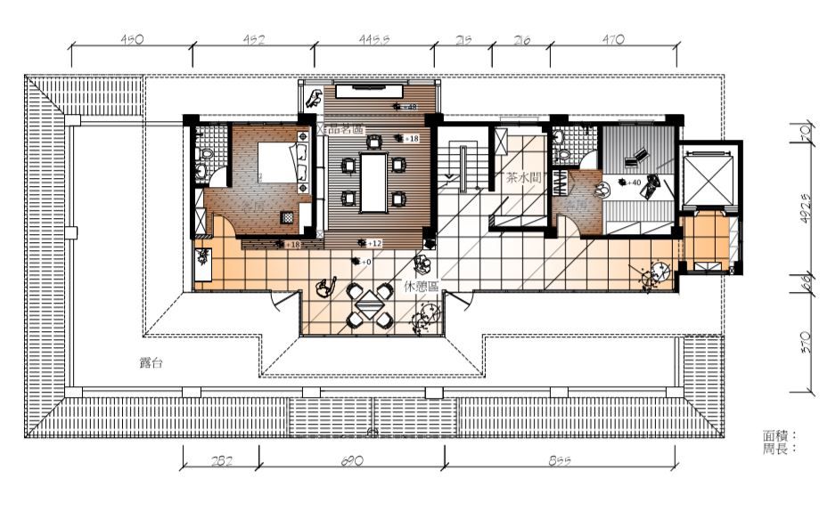 3樓空間平面圖: 亞洲 by 台中室內建築師|利程室內外裝飾 LICHENG, 日式風、東方風