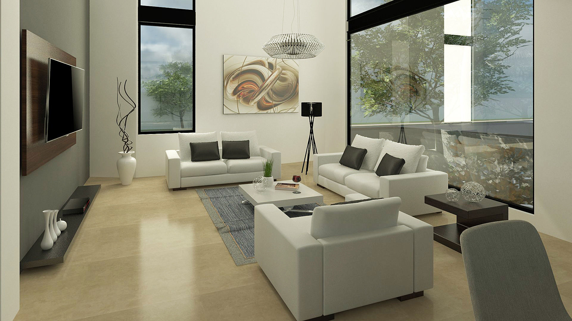 CASA EN HDA. SAN ANTONIO (C+C ARQUITECTURA), CD ARQUITECTURA CD ARQUITECTURA Modern living room