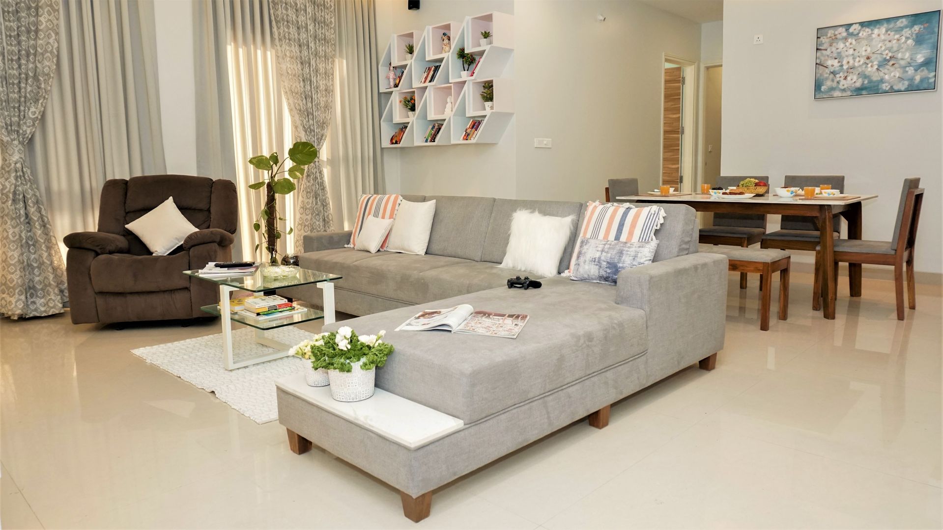 3BHK, Raheja Vistas, NIBM road, Design Evolution Lab Design Evolution Lab Salones minimalistas