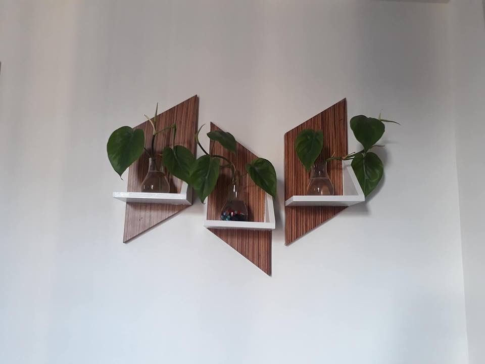 Decorative shelves SHUFFLE DESIZN Minimalist bedroom Engineered Wood Transparent Accessories & decoration
