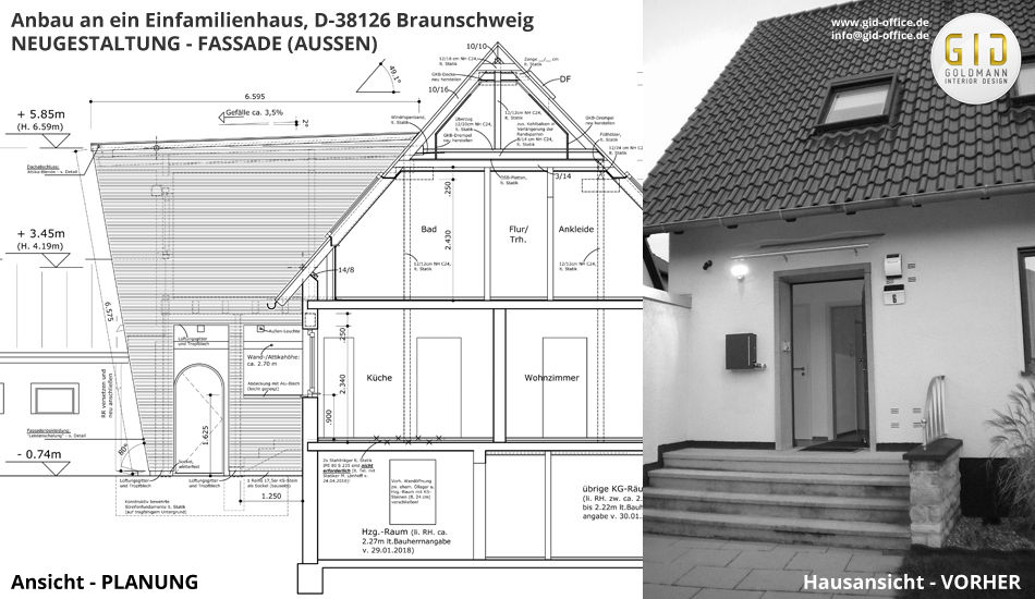 Anbau an ein Einfamilienhaus, Architektur und Innenarchitektur - Braunschweig, OT. Mascherode, GID / GOLDMANN-INTERIOR-DESIGN GID / GOLDMANN-INTERIOR-DESIGN