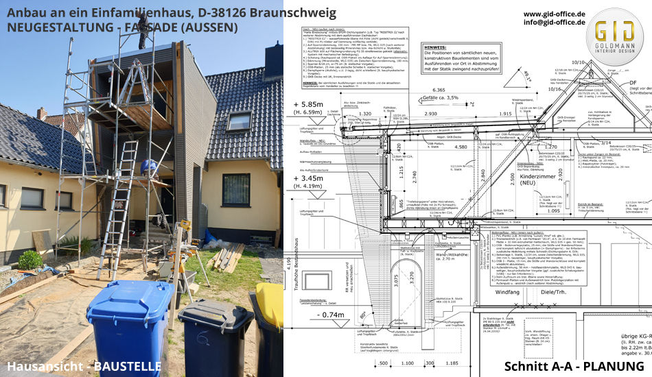 Anbau an ein Einfamilienhaus, Architektur und Innenarchitektur - Braunschweig, OT. Mascherode, GID / GOLDMANN-INTERIOR-DESIGN GID / GOLDMANN-INTERIOR-DESIGN