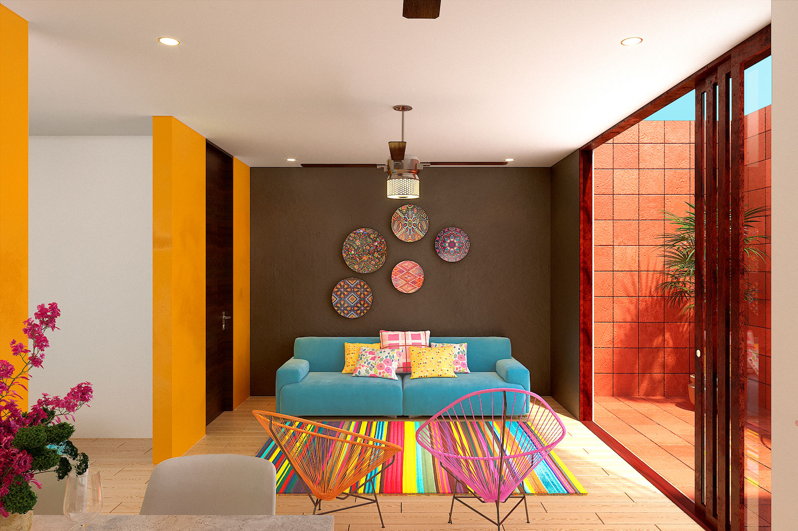 Alberca + Departamentos, Laboratorio Mexicano de Arquitectura Laboratorio Mexicano de Arquitectura Modern living room کنکریٹ