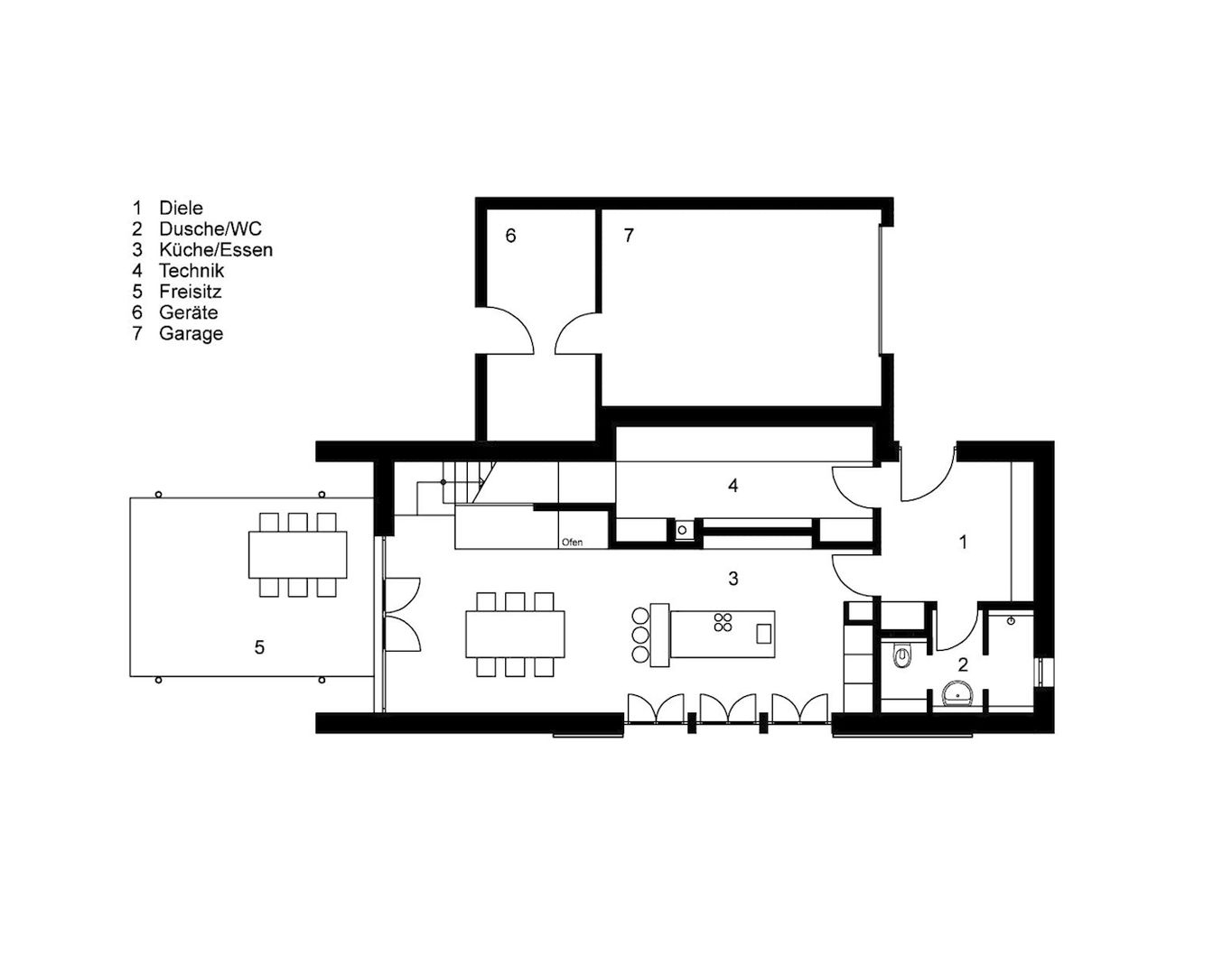 Erdgeschoss: modern von Architekt Namberger,Modern Erdgeschoss,Grundriss