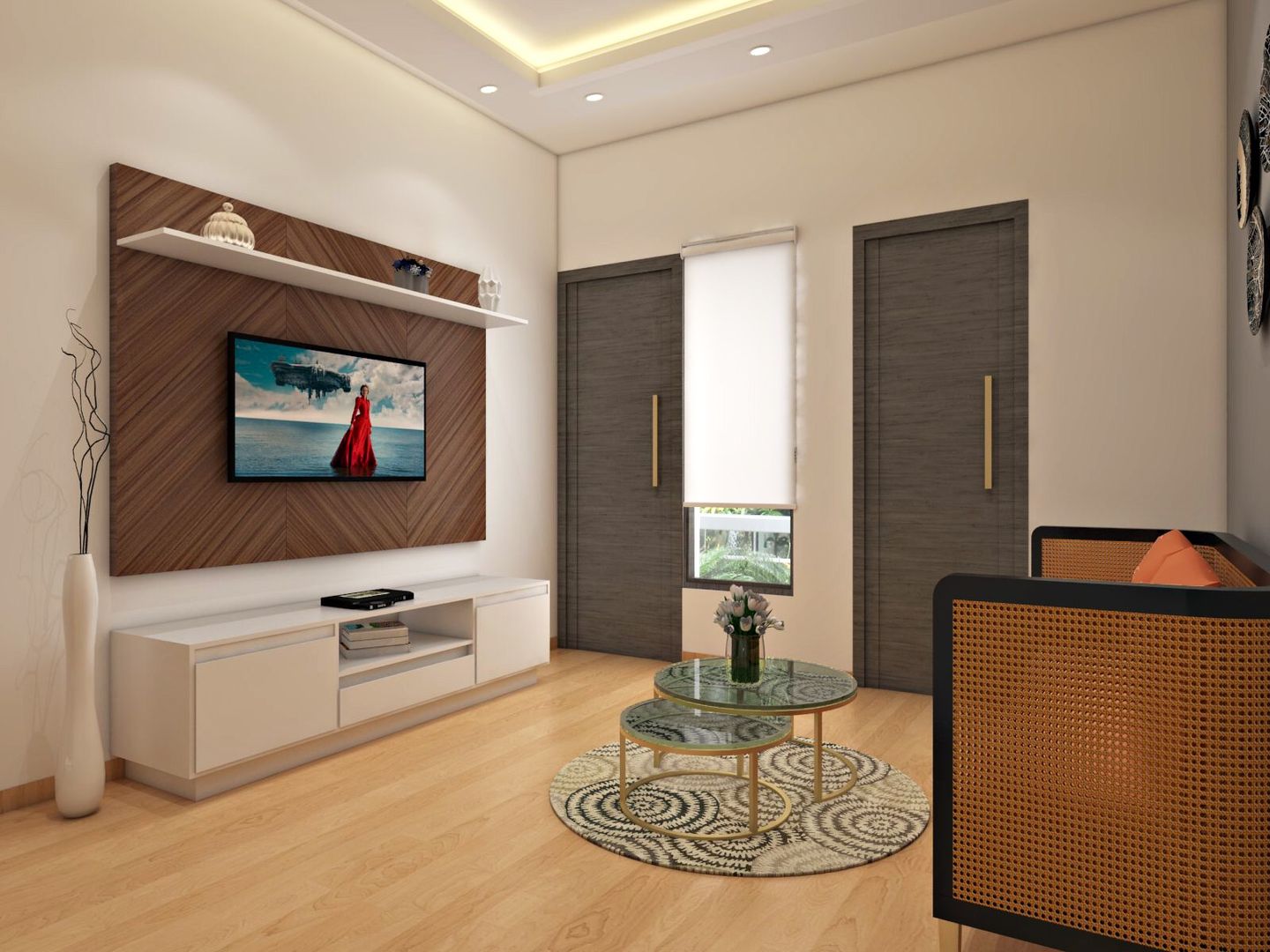 4 BHK Independent House , Paimaish Paimaish Media room Plywood Storage