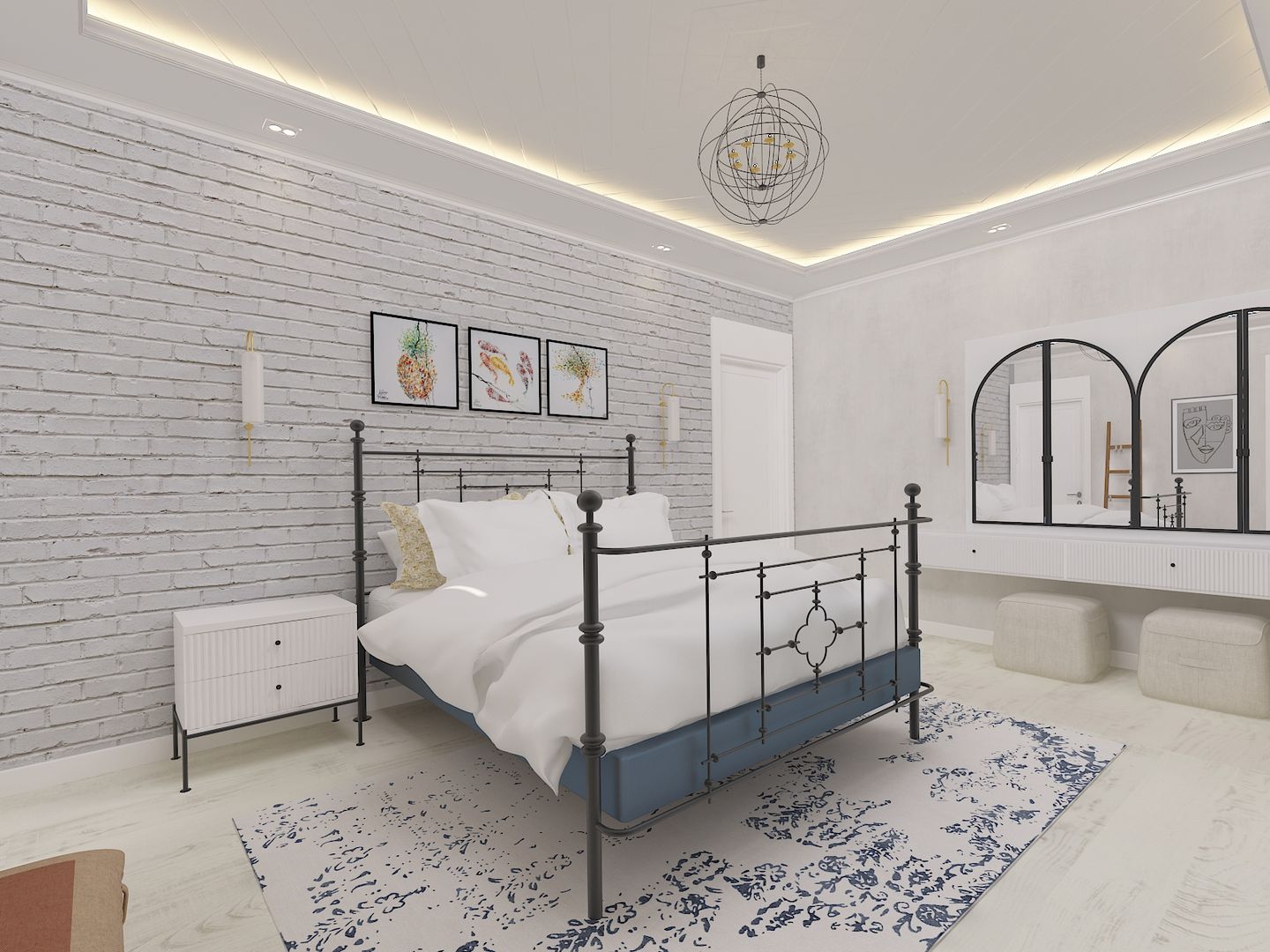 Korkuteli Köy Evi, ASN İç Mimarlık ASN İç Mimarlık Kamar tidur kecil Metal