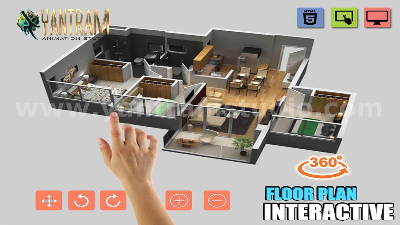 Interactive Classic 3D Virtual Floor plan Design Ideas by Virtual Reality Real Estate Companies, Istanbul – Turkey Yantram Animation Studio Corporation Small houses floor plan design,virtual floor plan,container house,virtual floorplan