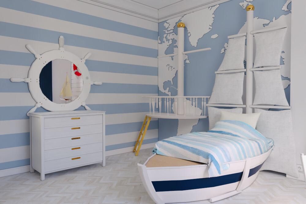 Quarto Navegante, <Pusili Design <Pusili Design モダンデザインの 子供部屋