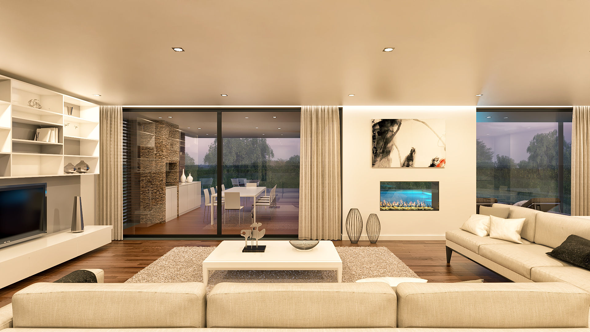 Moradia CS1 - 680 m² em Cascais, Traçado Regulador. Lda Traçado Regulador. Lda Modern living room Wood Wood effect
