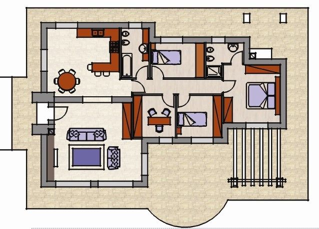 Diamoci un'idea - una planimetria semplice Sabina Casol - Architetto Casa di campagna progetto,costruire casa,planimetria,simulazione casa,pianta con arredo,arredi e spazi,habitat,ristrutturare casale