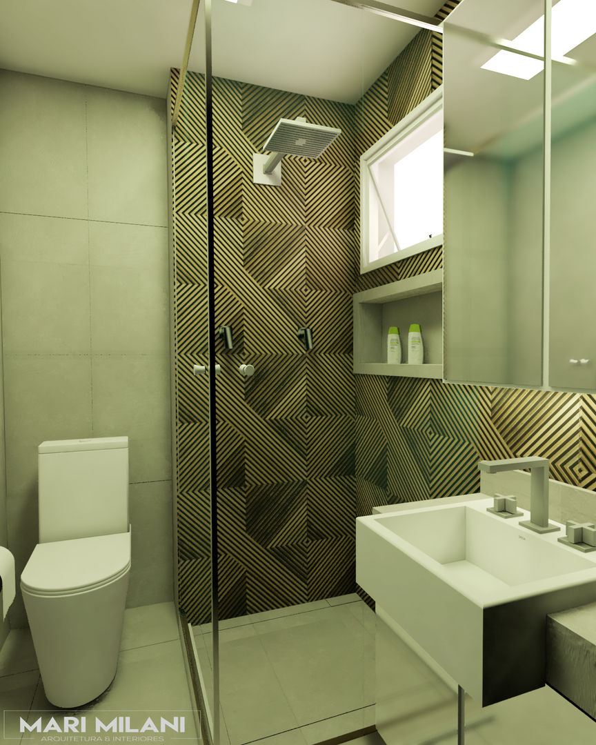 Sanitário casal Mari Milani Arquitetura & Interiores Banheiros modernos