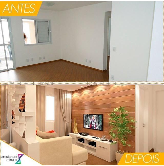 REFORMA EM APTO DE 87 M² - São Bernardo do Campo. Arquitetura Minuto Salas de estar modernas Madeira Efeito de madeira arquitetura,,saladeestar,,branco,,white,,tv,,madeira,,interiores