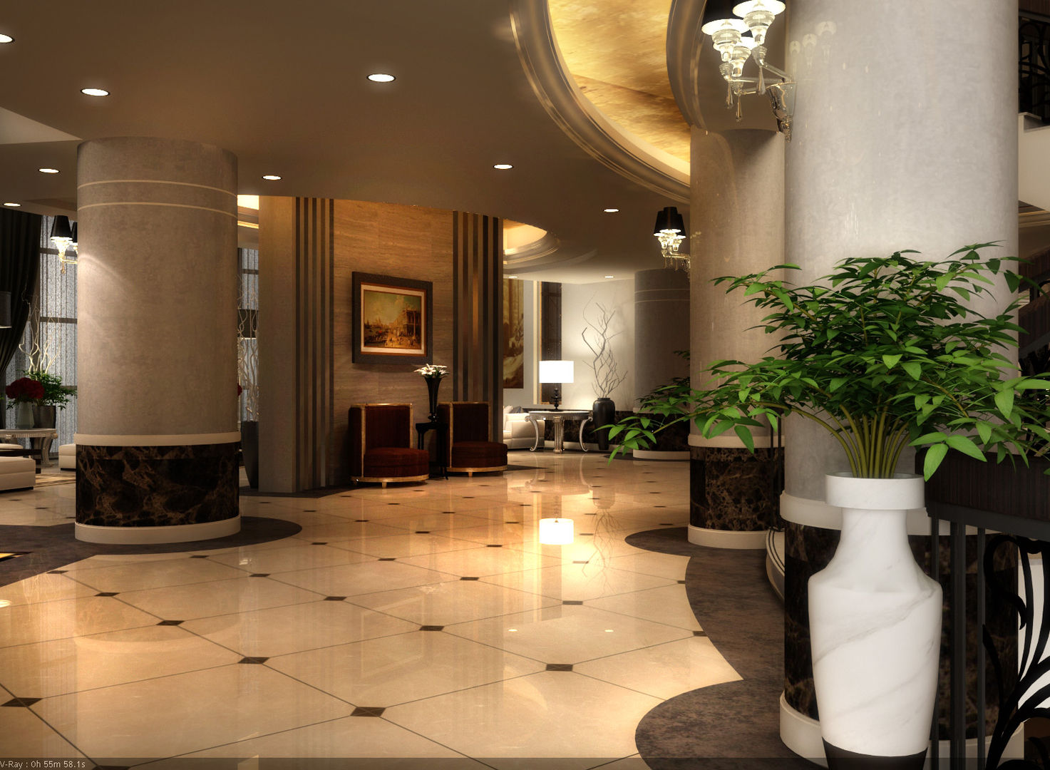 New Cairo Palace Project, smarthome smarthome Modern Corridor, Hallway and Staircase