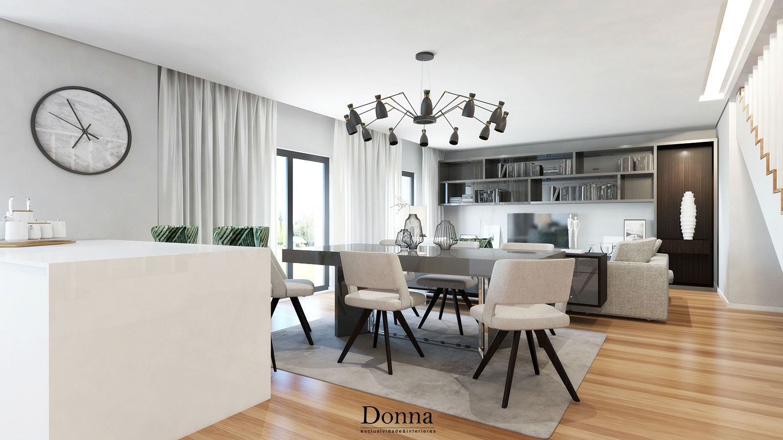Apartamento Duplex no Porto, Donna - Exclusividade e Design Donna - Exclusividade e Design Modern dining room Dressers & sideboards