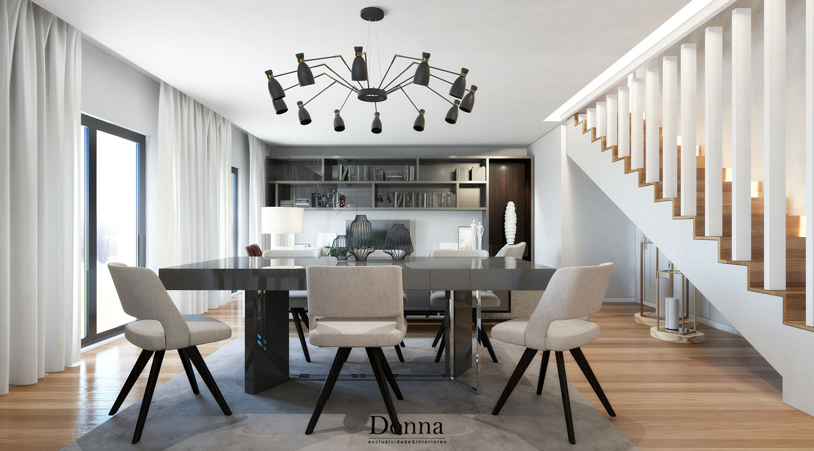 Apartamento Duplex no Porto, Donna - Exclusividade e Design Donna - Exclusividade e Design Modern dining room Chairs & benches