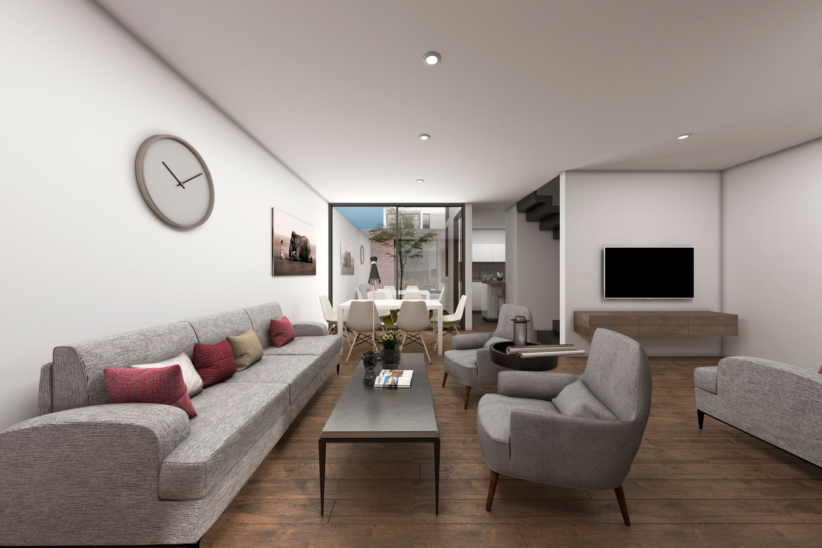 Residencial Koatl , G._ALARQ G._ALARQ Minimalist living room